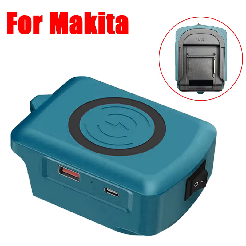 Accessoires d'outils, batterie externe USB type-c, adaptateur de chargeur sans fil pour Makita pour 