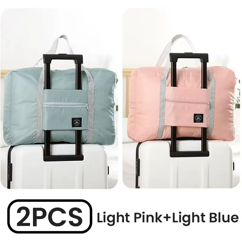 Lot de 2 sacs de voyage pliables pour les compagnies aériennes, sac de transport, sac de week-end, s