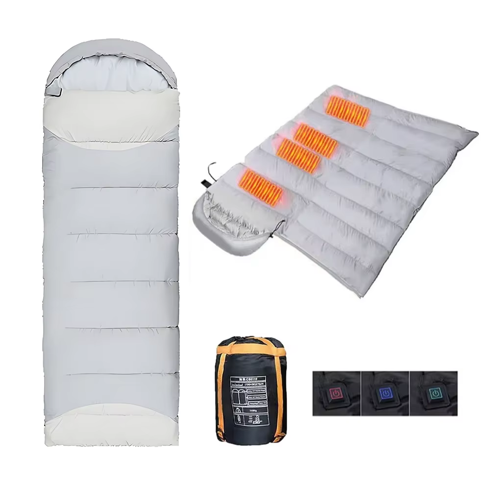 Hiver -5 ℃   Sac de couchage chauffant USB portable adulte électrique thermique chaud 4 saisons Camp