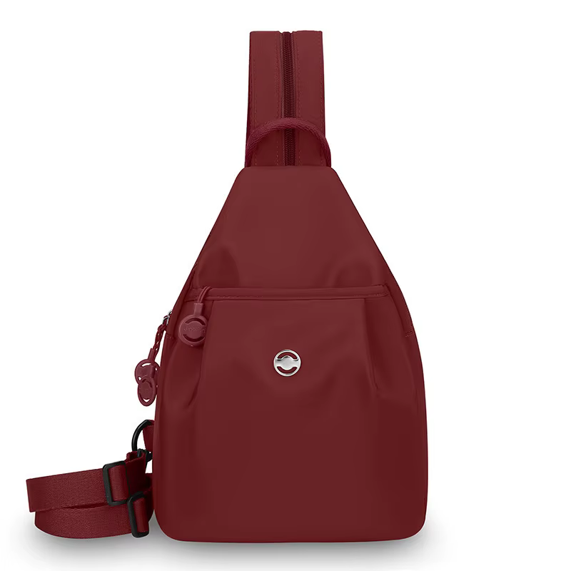 Mini sac à dos léger pour femme, sac de poitrine en tissu Oxford avec fonction antivol, sac à dos co
