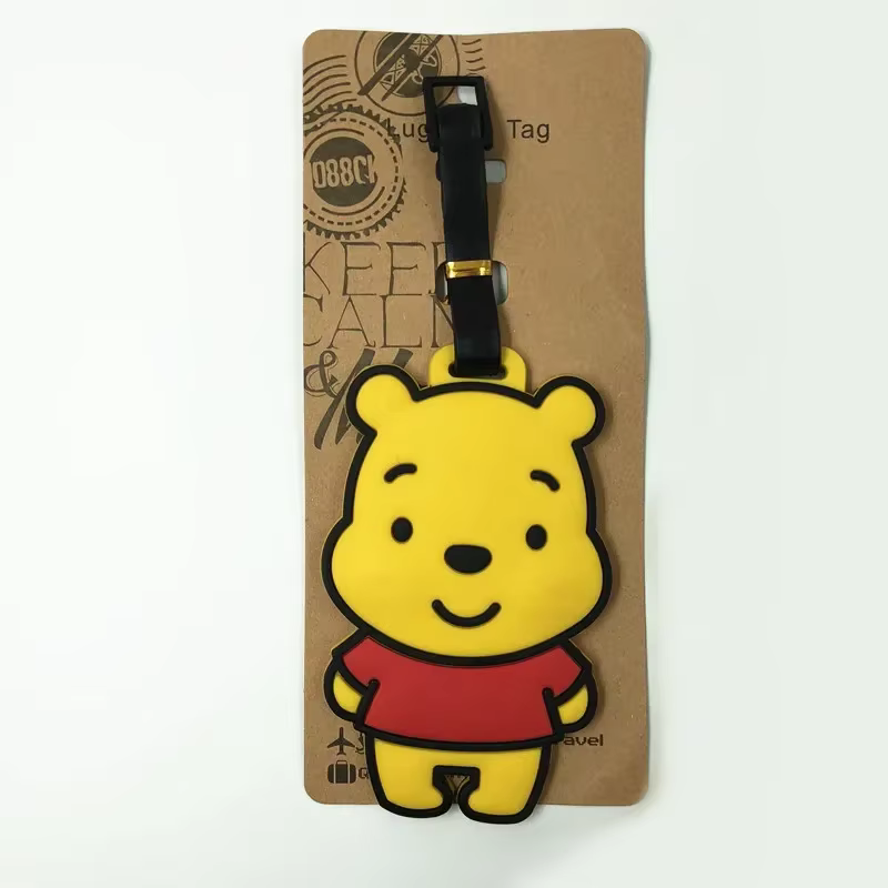 Étiquette de bagage de voyage Dsn Winnie The Pooh Eeyore, étiquette de valise en gel de silice migno
