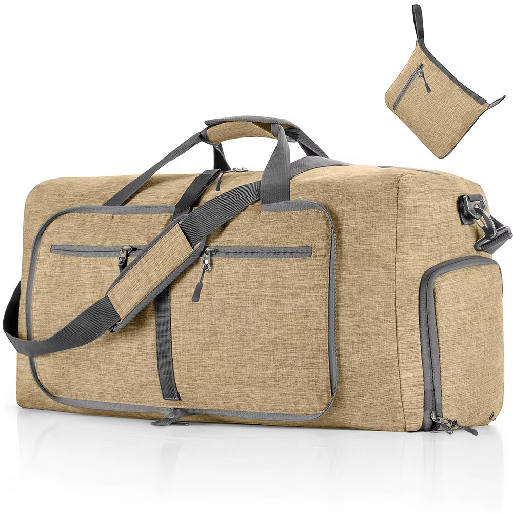 Sac de voyage pliable 65L pour hommes, sac de sport de plein air avec compartiment à chaussures, sac