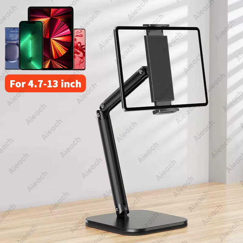 AIEACH Support de tablette multi-angle réglable, bras flexible en métal de 15" de long, support pour