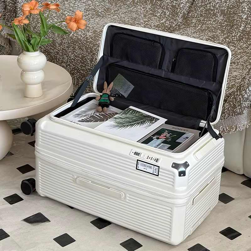 Valise de voyage extensible grande taille 32/34 pouces, ouverture latérale, grand compartiment profo