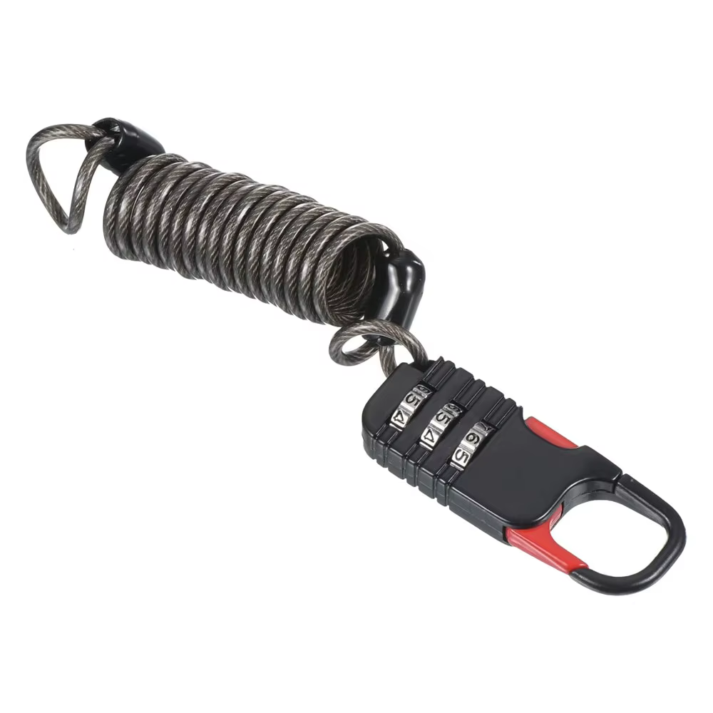 Serrure de voyage pour bagages, cadenas à combinaison à 3 chiffres, câble à ressort (80cm) pour casi