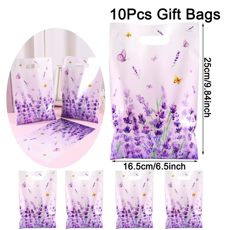 Sacs cadeaux lavande, 10/20/50 pièces, fourre-tout à bonbons papillon Floral pour mariage, anniversa