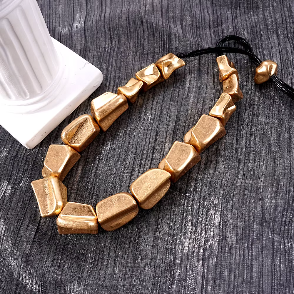 Collier irrégulier Unique marocain pour femmes avec corde réglable, accessoire de clavicule exagérée