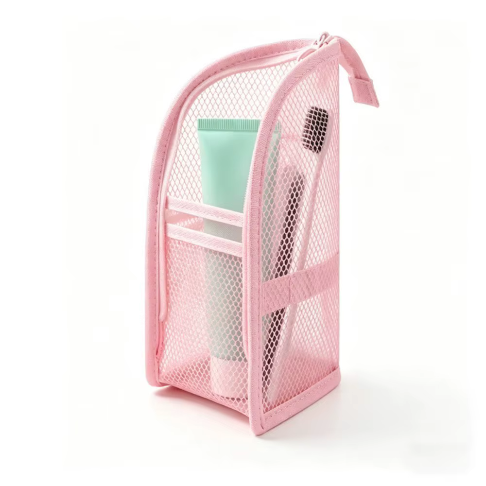 Trousse de toilette portable légère, sac de rangement de voyage en maille imperméable, organisateur 