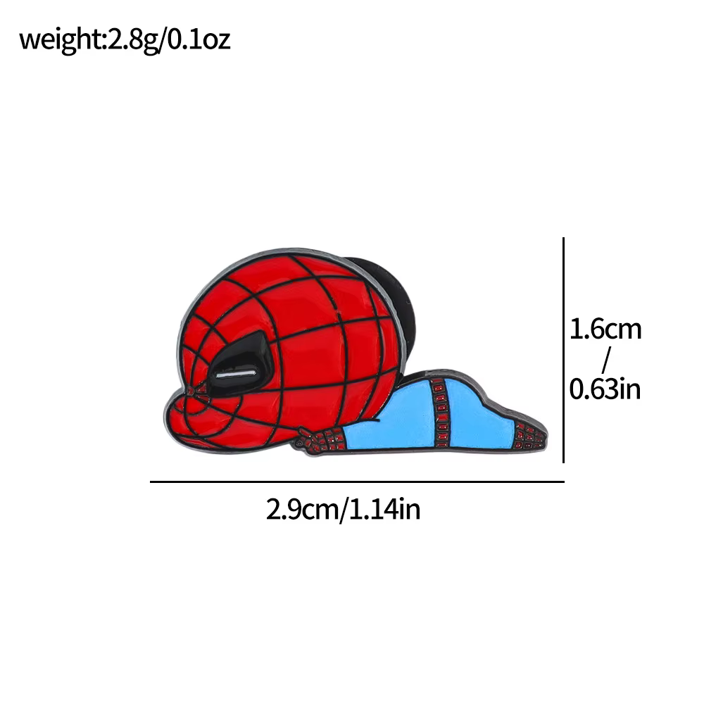Broche Miniature Spider-Man en Forme de Goutte d'Huile, Accessoire Décoratif ACG, Épingle Mignonne S