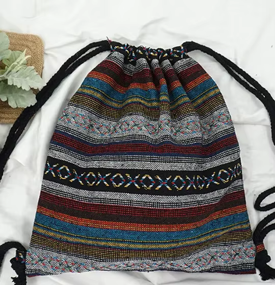 Sac à dos en tissu pour femme 2026, style bohème chic, ethnique, tribal, Ibiza, Gypsy, Aztec, doux, 