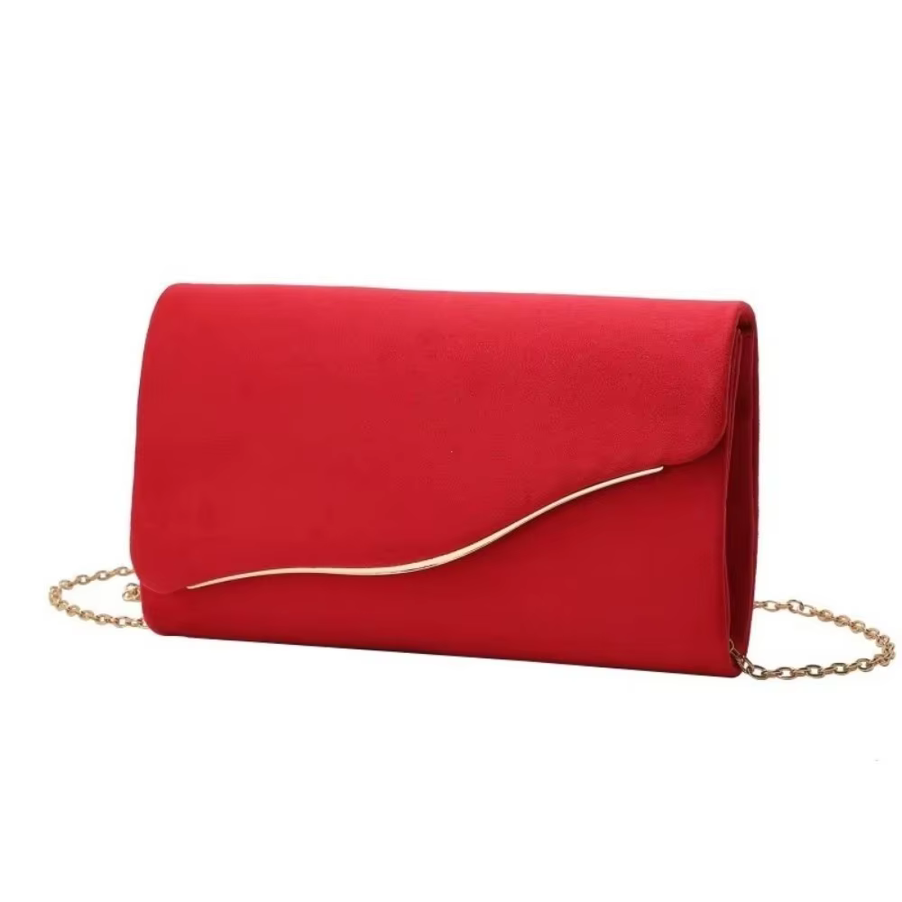 Sacs de soirée scintillants pour femmes en faux daim avec chaîne d'épaule, pochettes de banquet pour