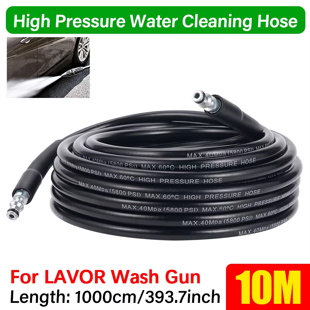 Tuyau de laveuse haute pression 10M, tuyau d'extension 5800 Psi pour nettoyeur haute pression Lavor,
