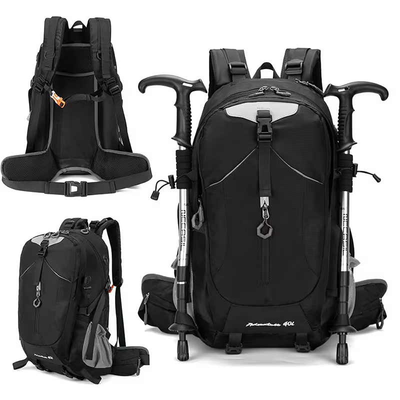 Sac à dos de randonnée imperméable 40L pour hommes et femmes, sac à dos de voyage pour ordinateur po