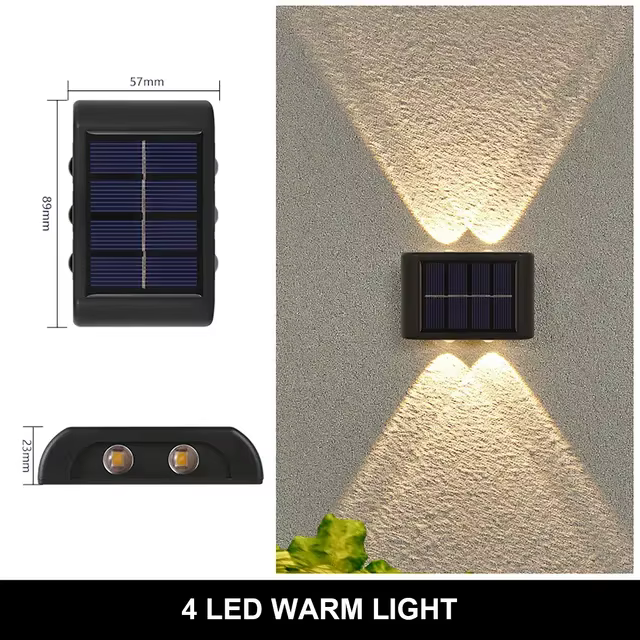 Applique solaire extérieure lumière chaude étanche haut et bas éclairage lumineux balcon cour jardin