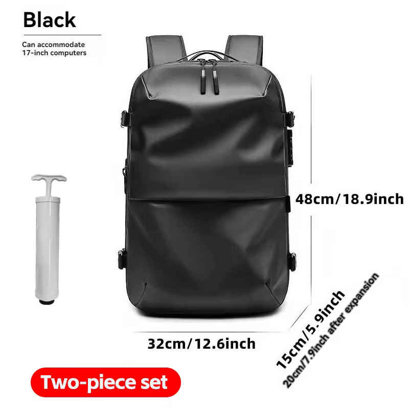 Sac à dos airbag à pompe à vide pour hommes et femmes, sac à dos de compression sous vide, sac à bag
