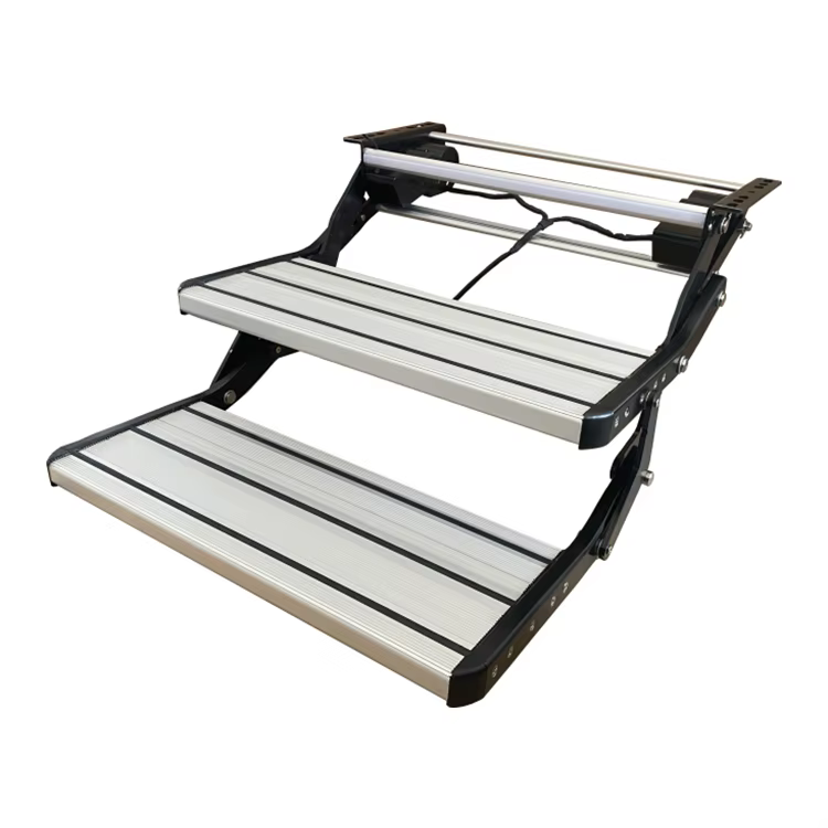 Caravane de qualité supérieure, Double marche électrique pliable en alliage d'aluminium pour camping