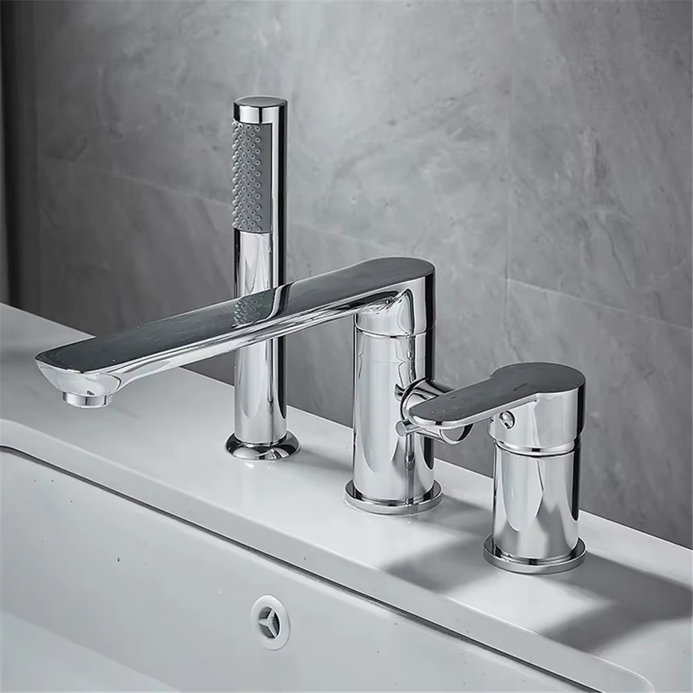 Robinet de baignoire en or brossé, mitigeur d'évier de baignoire largement répandu, robinet de salle
