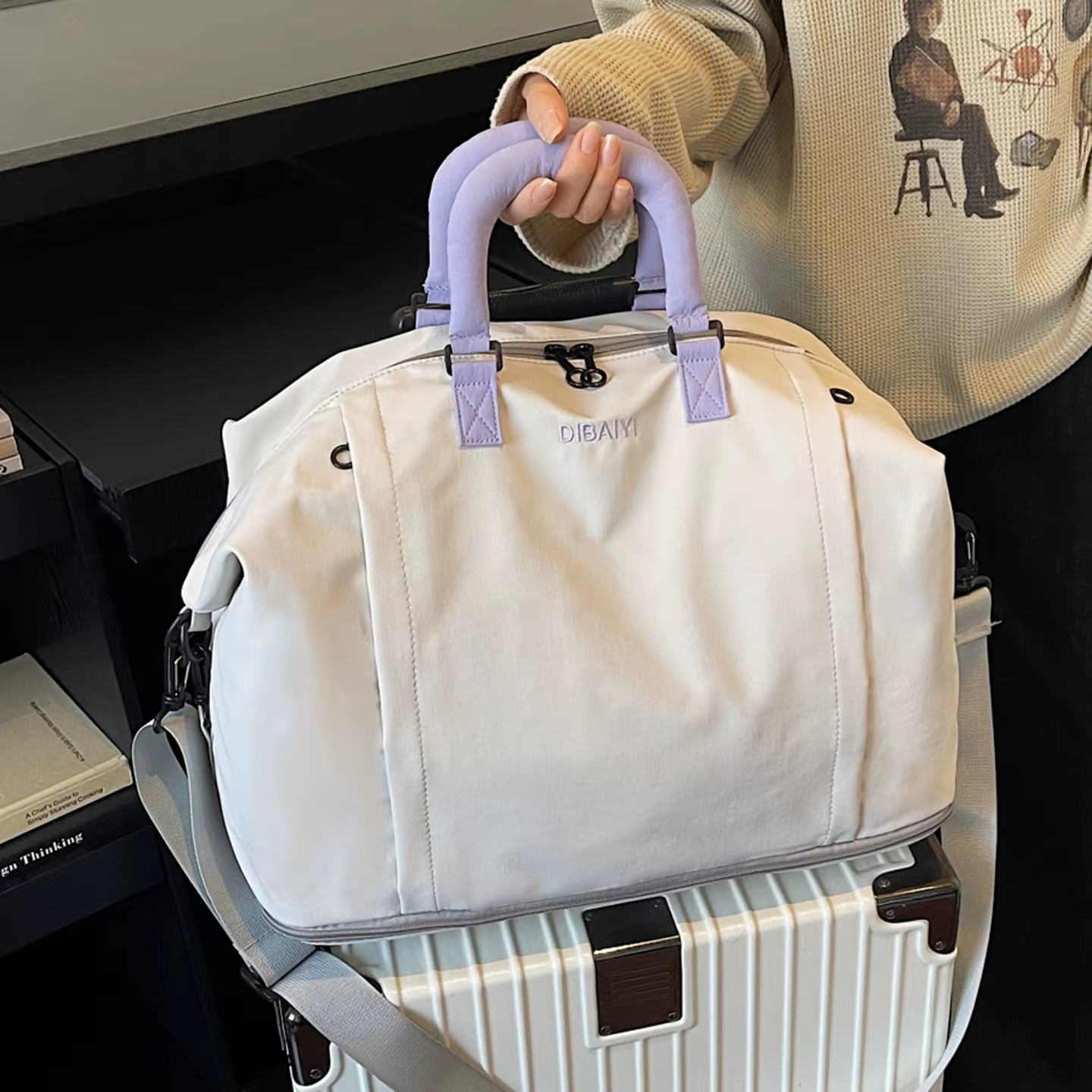 Sac de voyage portable extensible avec grande capacité, sac à bandoulière pour le yoga et la remise 