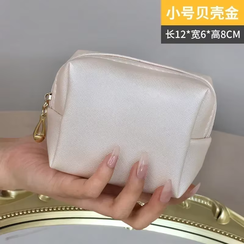 Sacs à cosmétiques en cuir PU avec fermeture éclair pour femme, trousse de maquillage, étui à rouge 