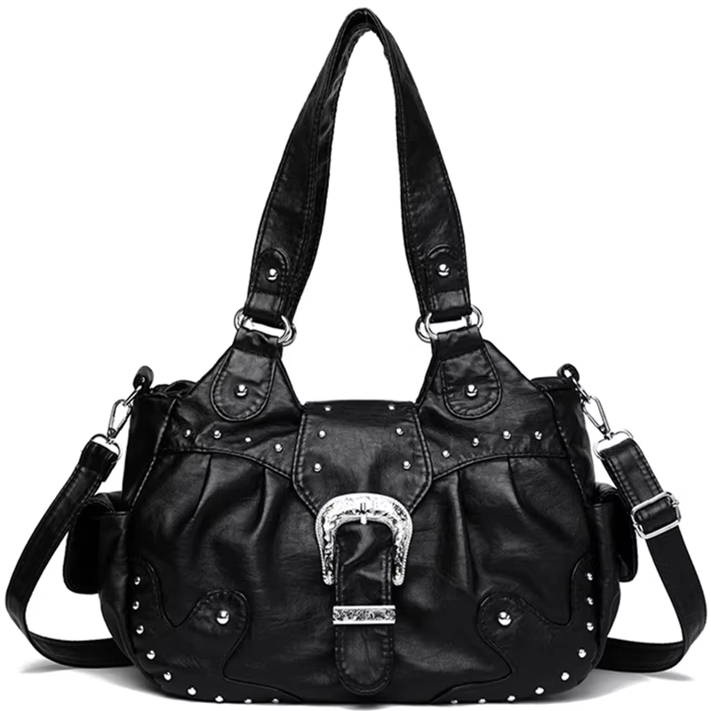 Sac à Main de Luxe en Cuir Souple Vintage pour Femme, Grande Capacité, Décontracté, à Bandoulière, d