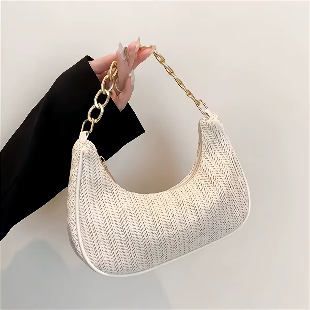 Sac à bandoulière pour femme, sac de plage tendance, sac à main en paille tressée, sac pour femme en