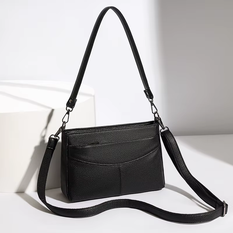 Sac à bandoulière de grande capacité pour femmes, résistant à l'usure, en cuir véritable, fabricatio
