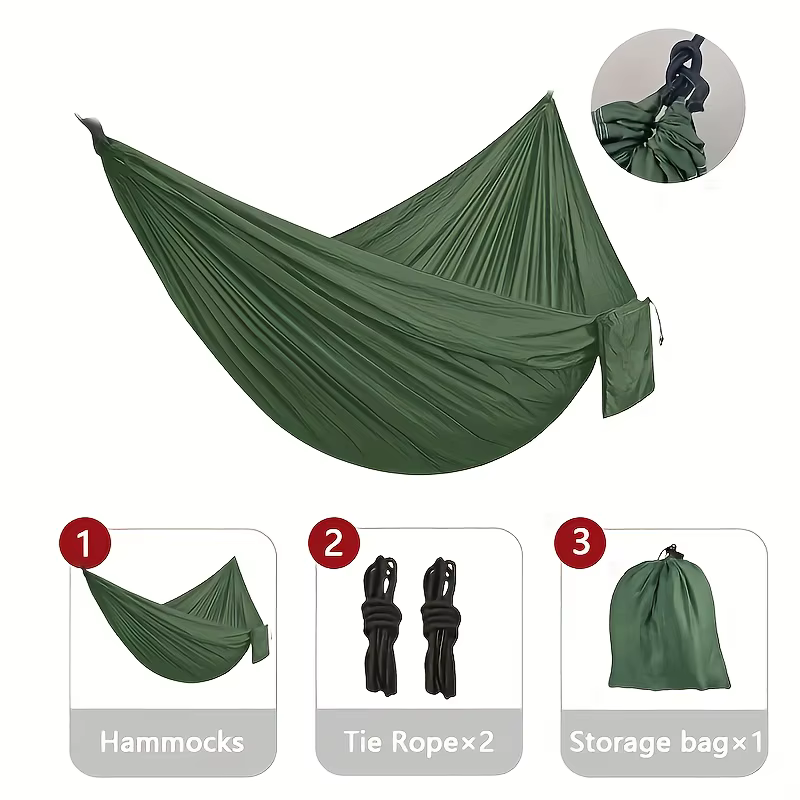 1 ensemble de hamac avec sangles et sac de rangement, adapté aux pique-niques sur la plage, la rando