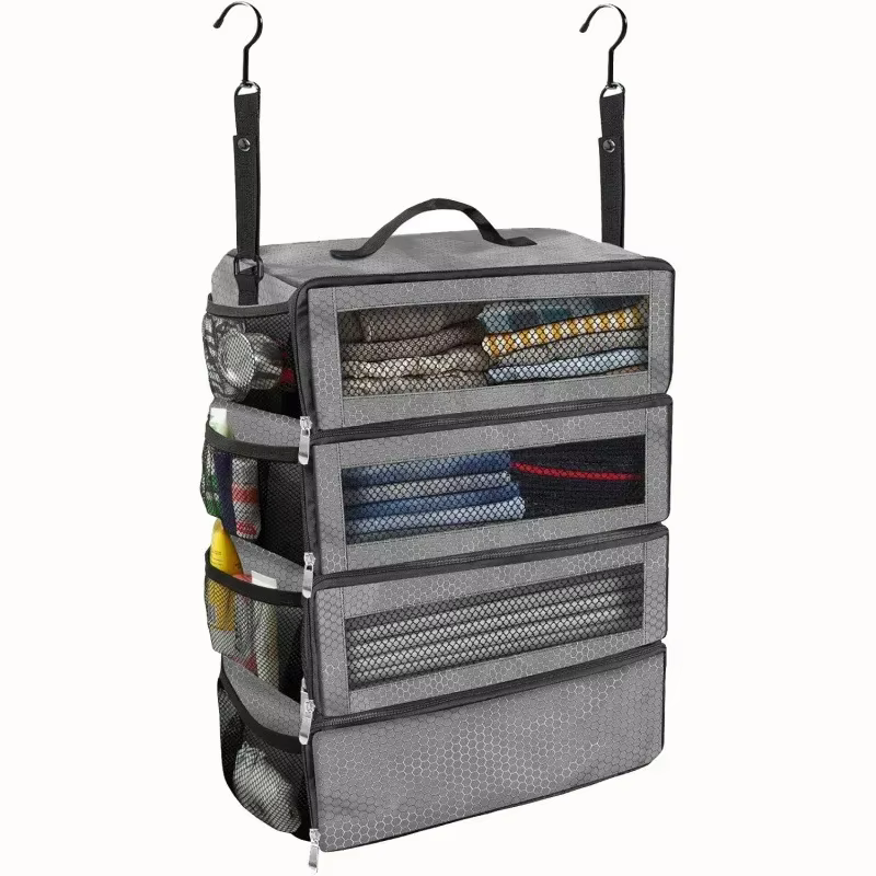Sacs de rangement suspendus pliables, organisateur de valise, organisateur de bagages de voyage haut