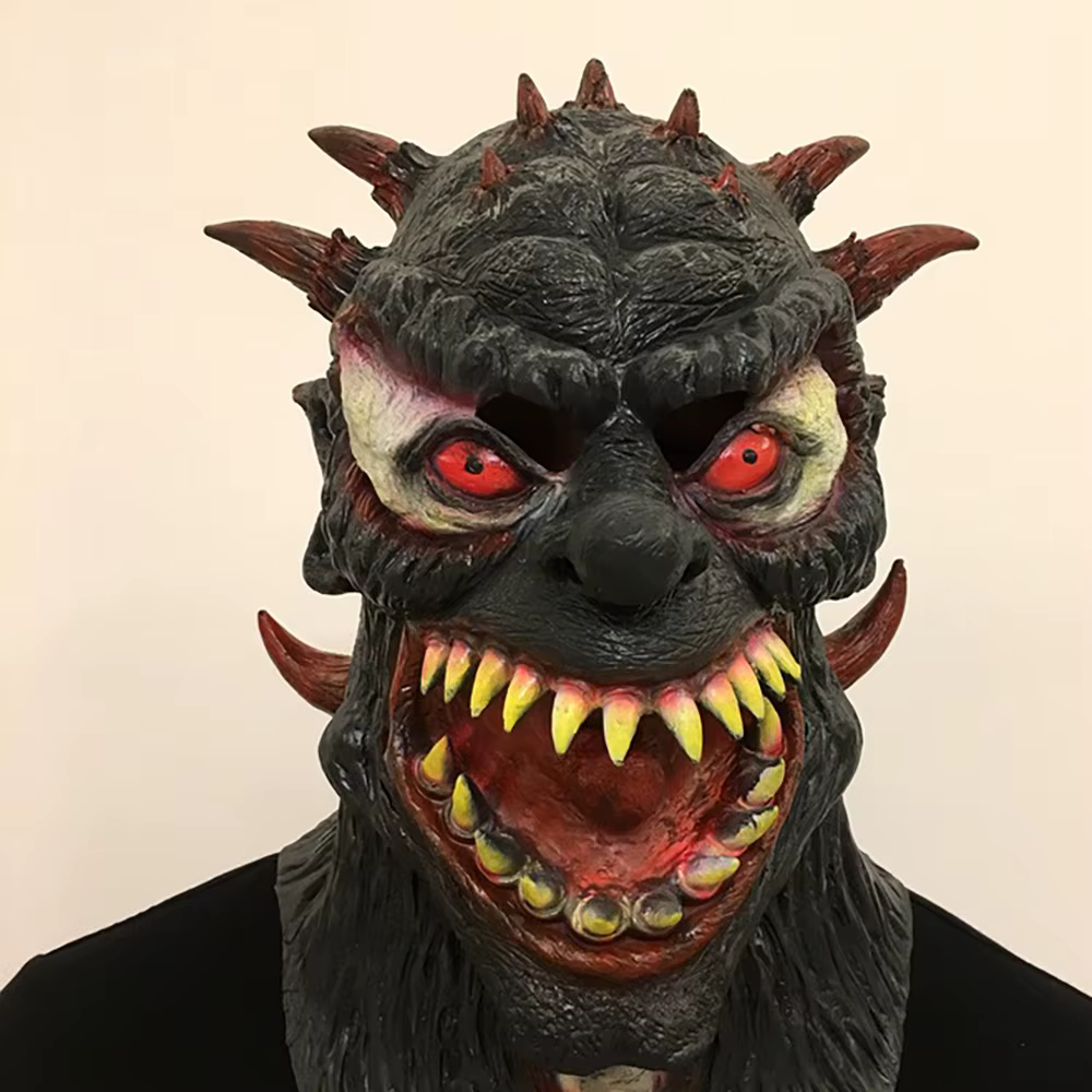 Masque de Diable Rouge en Latex Réaliste - Accessoire de Costume Horreur Réaliste