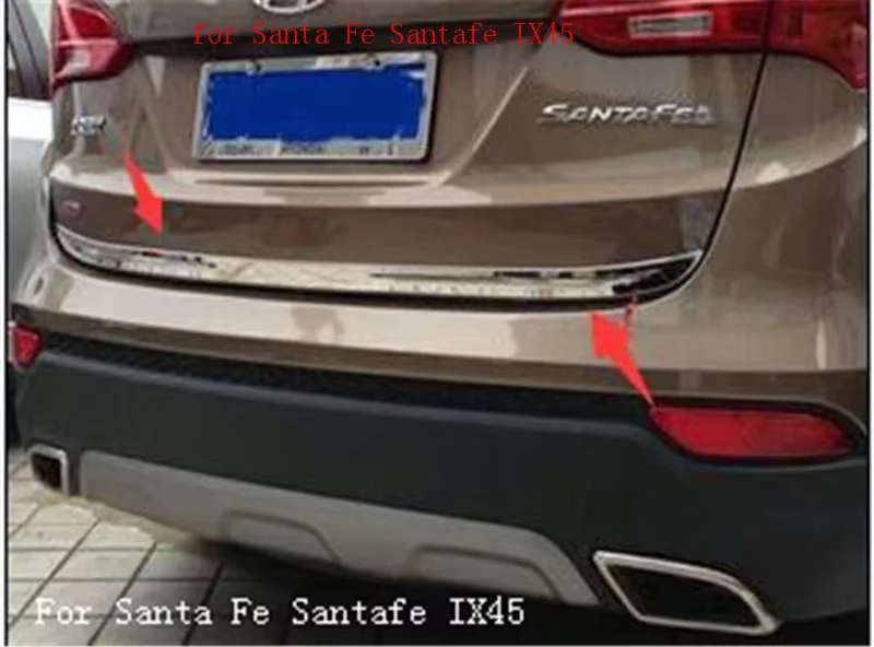 Garniture de couvercle de coffre arrière en acier inoxydable, accessoires pour Hyundai Santa Fe Sant