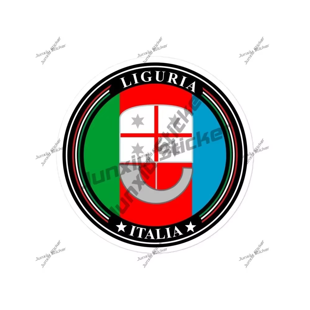 Autocollants drapeau Liguria italie, accessoires de décoration extérieurs circulaires imperméables p