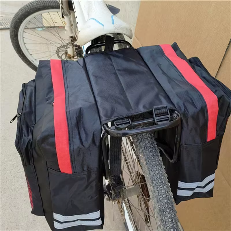 Sac de bagages pour porte-bagages arrière de vélo à double face haute capacité avec sac de voyage du