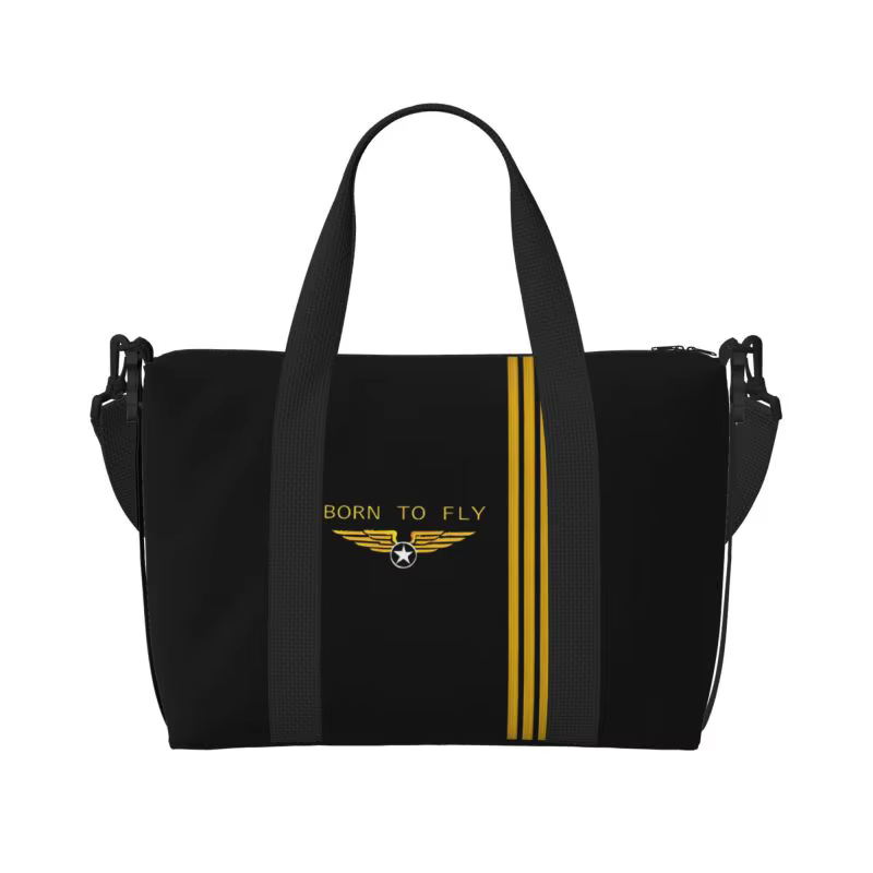 Sac de voyage personnalisé « Born To Fly » pour pilote de vol, sac de sport léger et portable, sac à