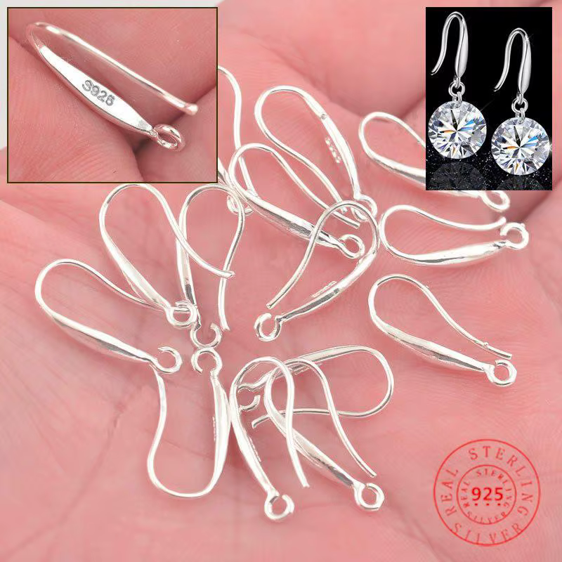 Crochet d'oreille en argent regardé 100 pour femme, bijoux de bricolage exécutifs, accessoires de fi