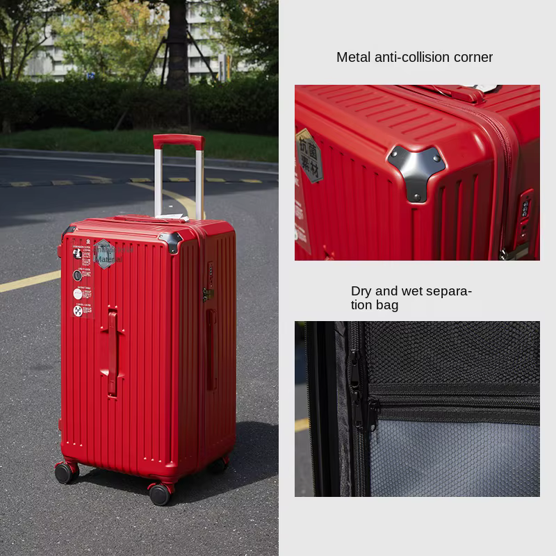 Valise de voyage surdimensionnée de 28/30/36/50 pouces avec cinq roues tournantes, boîtier embarqué 