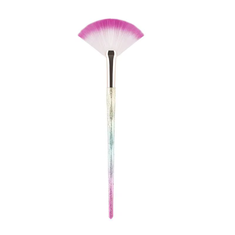 Grand pinceau de maquillage plat en forme d'éventail pour Blush, poudre libre, brosse pour le visage