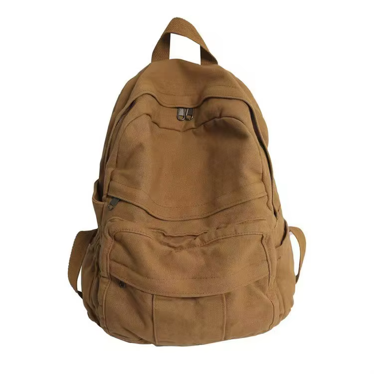 Sacs à dos simples Vintage, cartable en toile de grande capacité, sacs à dos de voyage à poches mult