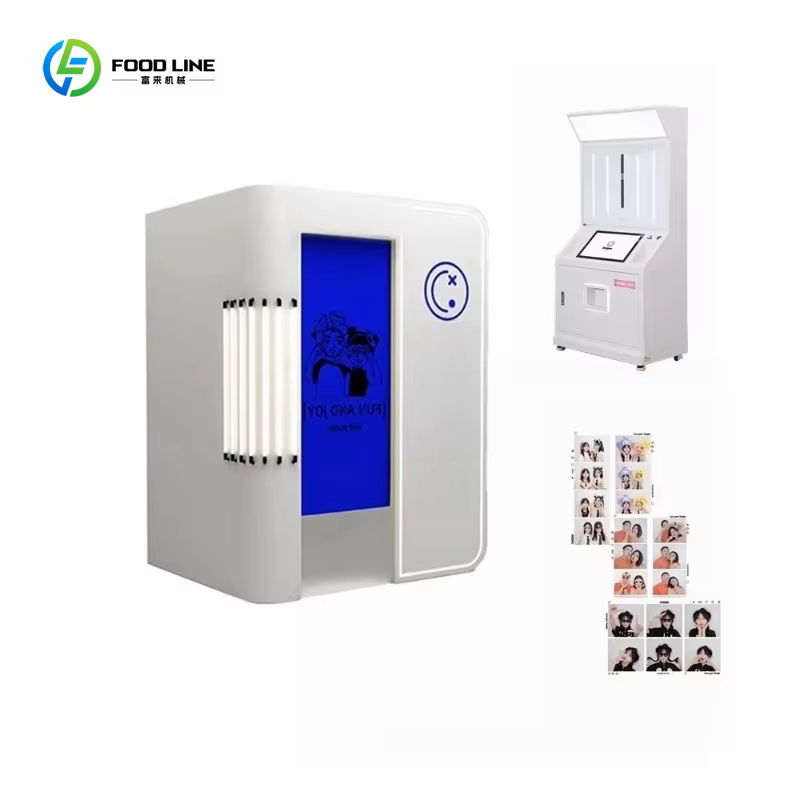 Borne photo automatique robotisée personnalisée avec imprimante instantanée pour centres commerciaux