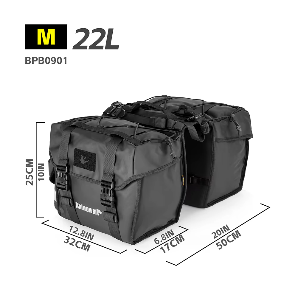 Sac porte-bagages vélo Rhinowalk 22L 40L 50L étanche sac arrière vélo grande capacité pour VTT route