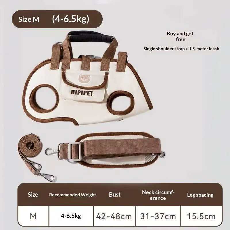 Sac de transport portable pour animaux de compagnie, chiens et chats, avec harnais, clip réglable, b