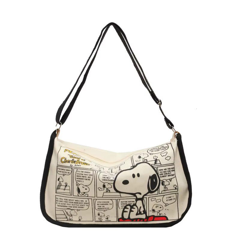 Nouveau Sac Bandoulière en Toile Snoopy 2026 pour Femme, Sac à Main Décontracté et Mignon Idéal pour