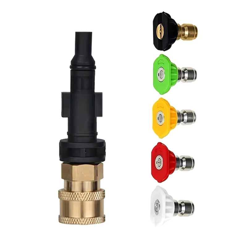 Adaptateur de connexion rapide pour nettoyeur haute pression, prise rapide 1/4 "avec buse 5 couleurs
