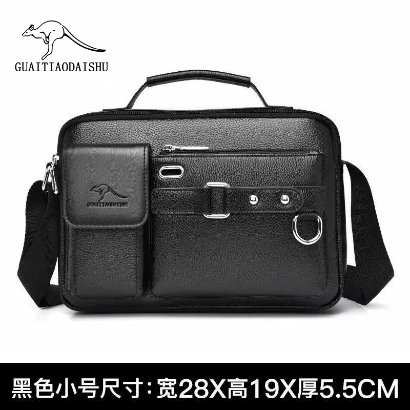 Sac bandoulière homme en cuir PU haut de gamme pour affaires et trajets quotidiens – Sacoche impermé