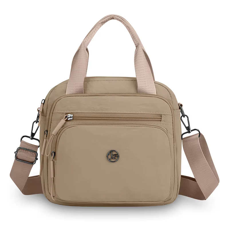 Sac à bandoulière pour femme, sac carré en nylon résistant aux plis, épaissi, multicouche, grande ca