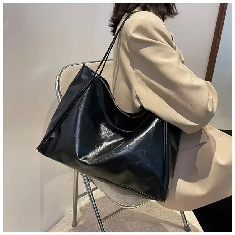Sac fourre-tout en cuir PU souple pour femme, sac à bandoulière rétro, sacs de seau portables décont