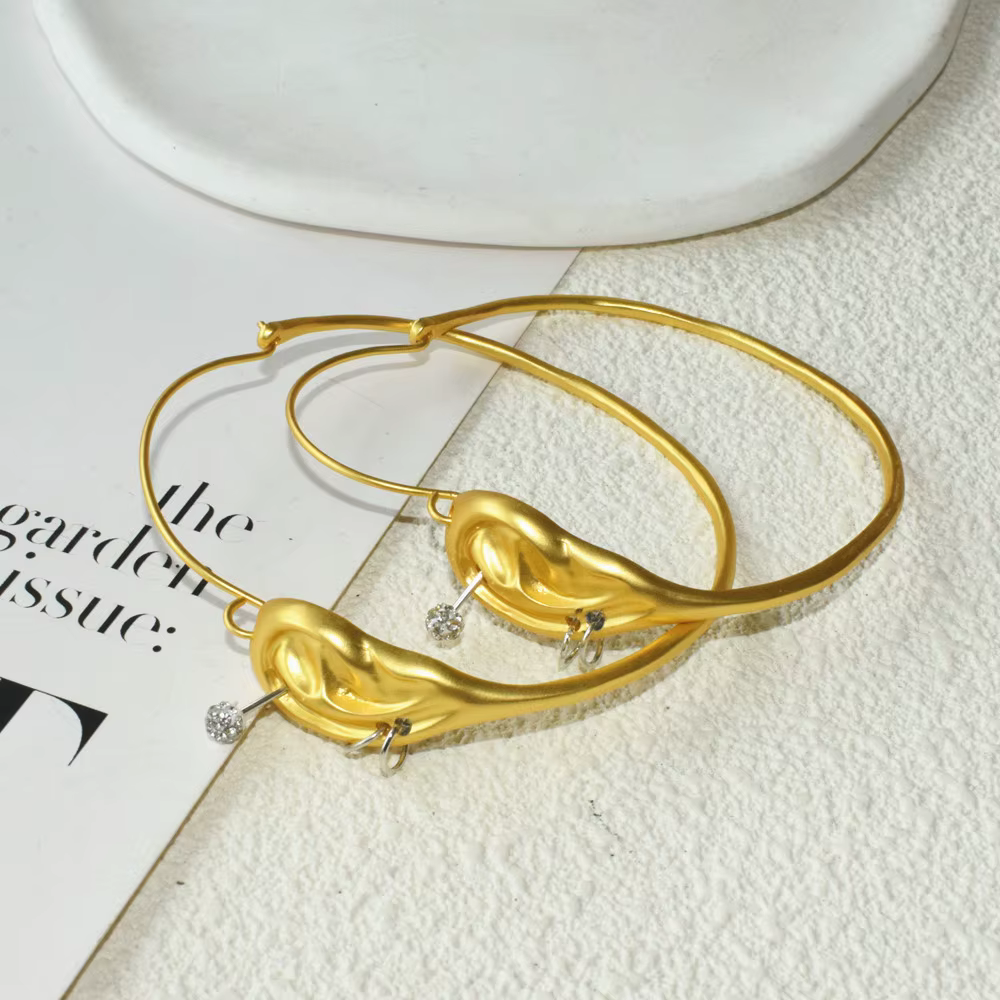 Boucles d'oreilles rondes en métal pour femmes, Style oreilles, 7cm, bijoux défilé de mode, accessoi
