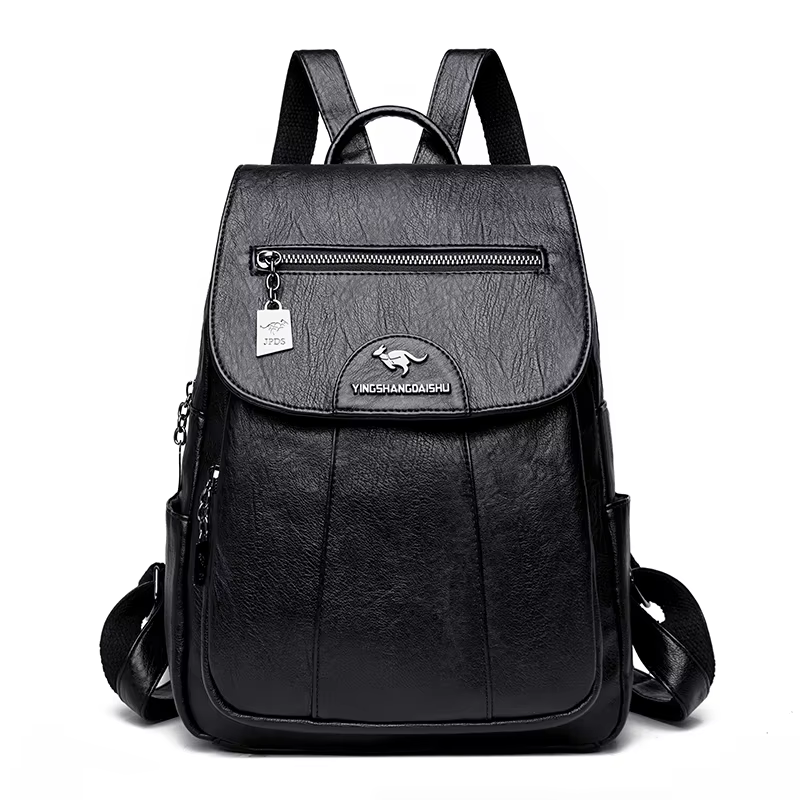 Sac à dos en cuir véritable souple pour femme, sac à dos de voyage décontracté pour femme, sacs d'éc