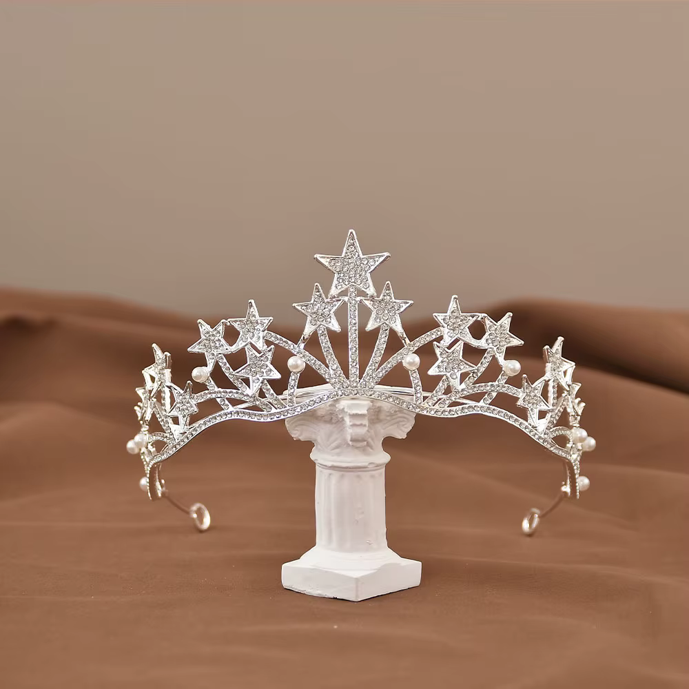 Coiffe de couronne de mariée, accessoires de robe de mariée, petite princesse, couronne étoile à cin