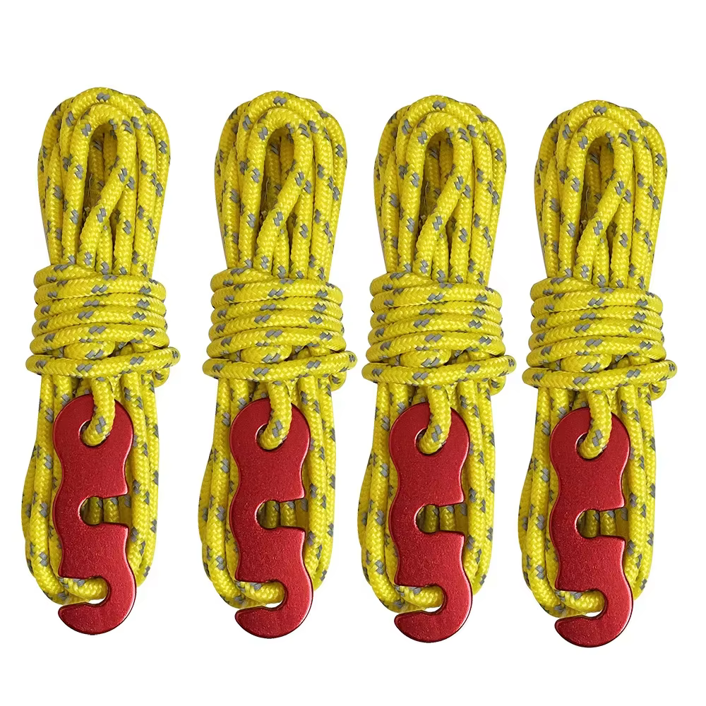 Cordes de coulée coupe-vent renforcées avec boucles pour assurer la sécurité, cordes de tente d'exté