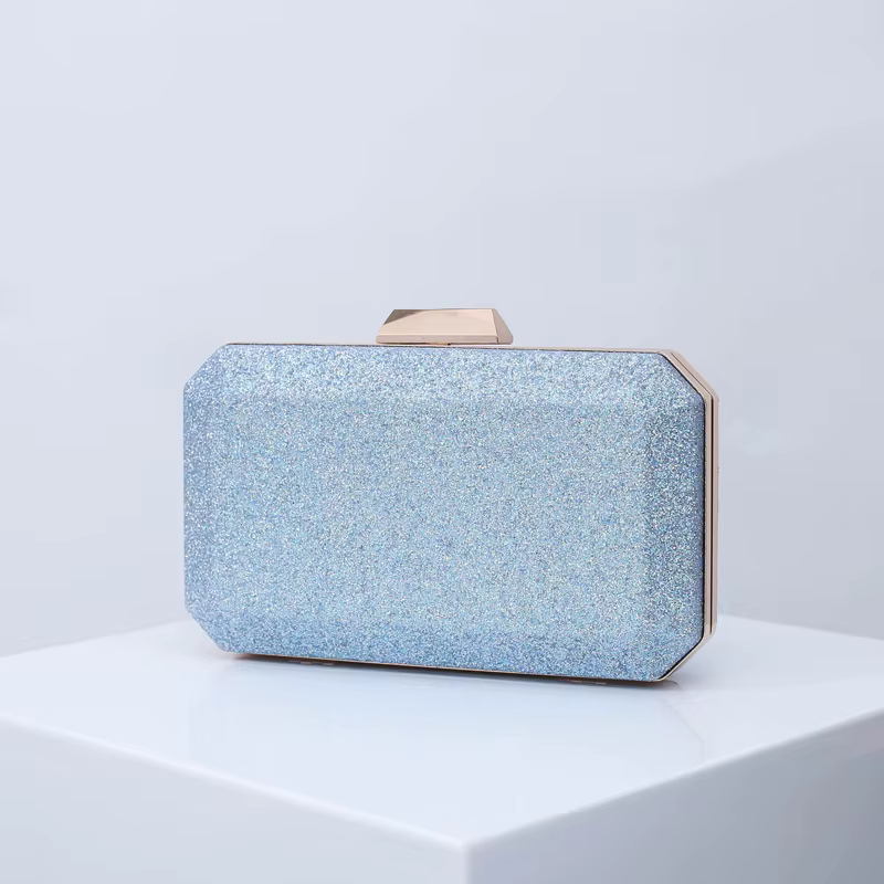 Sac à Main Bleu Clair Bling de Luxe de Styliste pour Femme, Pochette Unique en PU de Haute Qualité, 